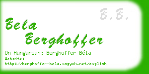 bela berghoffer business card