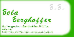 bela berghoffer business card